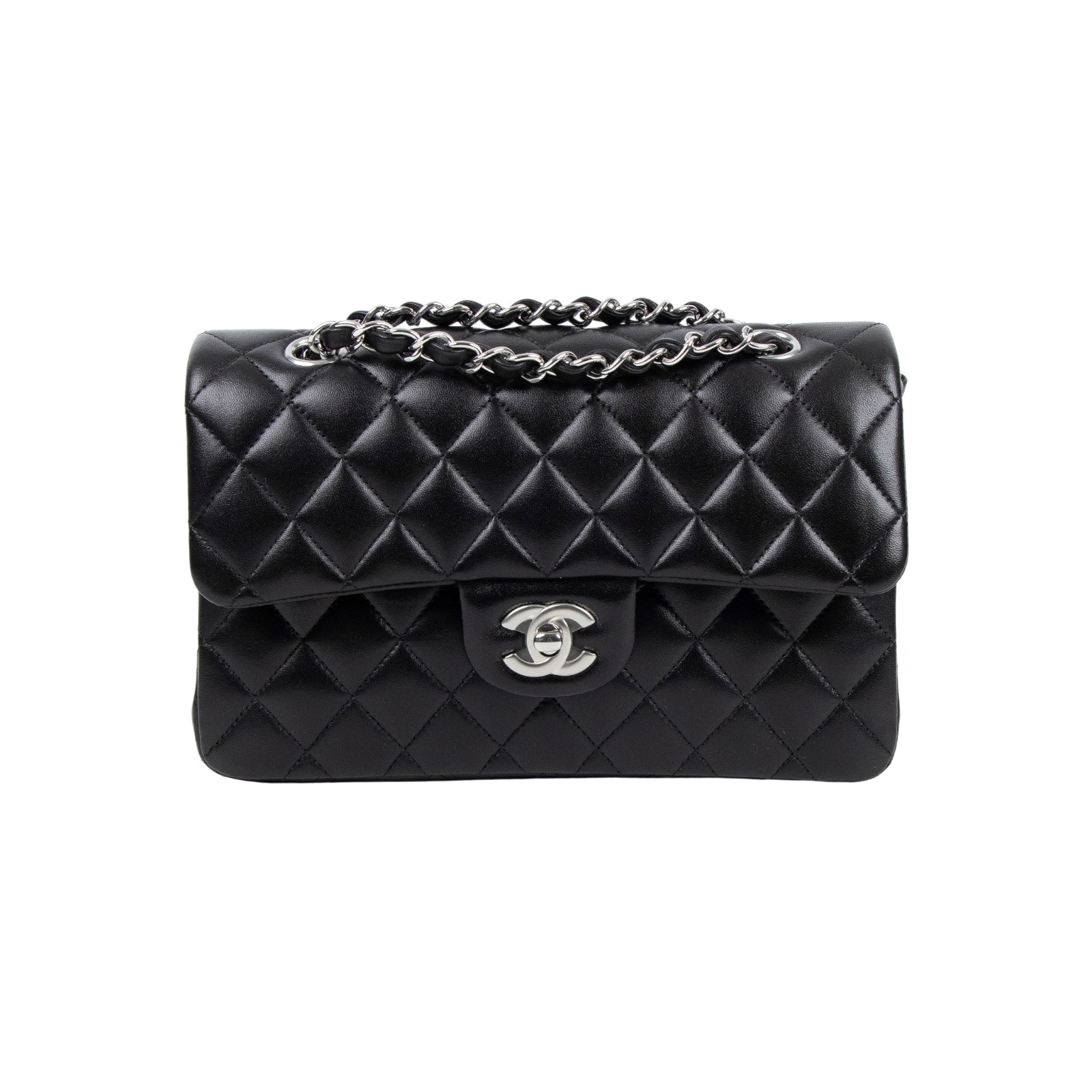 香奈兒 CHANEL CF 經典 小型 口蓋包 A01113 Y01480 黑色羊皮COCO23 原廠盒子/防塵袋/購買證明影本