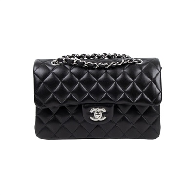 香奈兒 CHANEL CF 經典 小型 口蓋包 A01113 Y01480 黑色羊皮COCO23 原廠盒子/防塵袋/購買證明影本