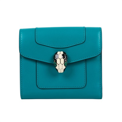 寶格麗 BVLGARI Serpenti Forever 錢包 短夾 288007 綠蛇頭短夾 原廠盒子/保證卡