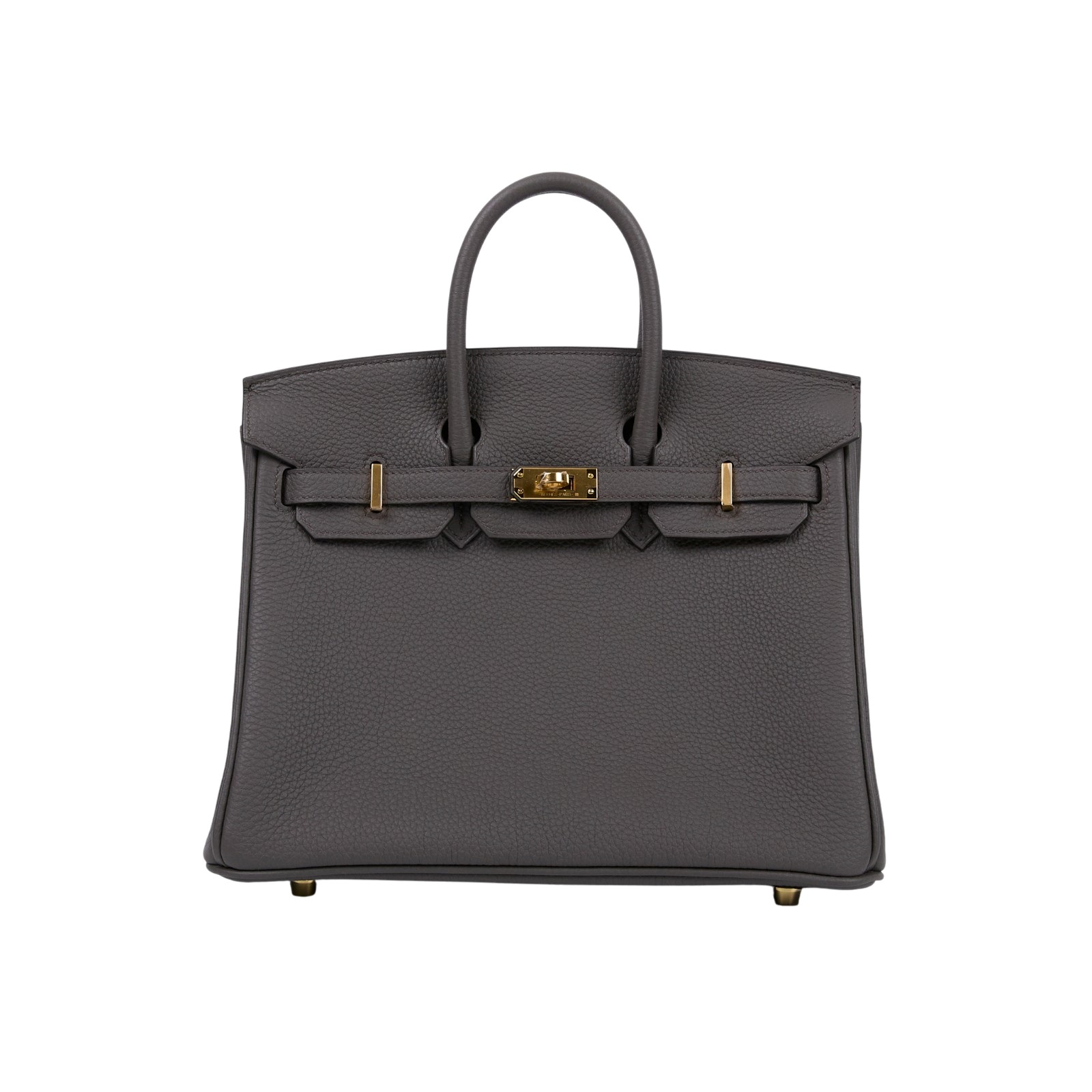 愛馬仕 Hermes Birkin Bag 柏金包 25 金色五金 錫器灰色 H041344CC8F /U刻  原廠盒子/防塵袋/鎖組/購買證明 全配