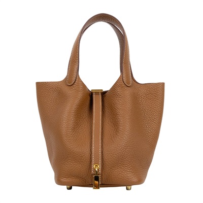 愛馬仕 Hermes Picotin Lock 18 菜籃子包 PT18 Z刻 金棕金PICOTIN18 原廠盒子/防塵袋/鎖組