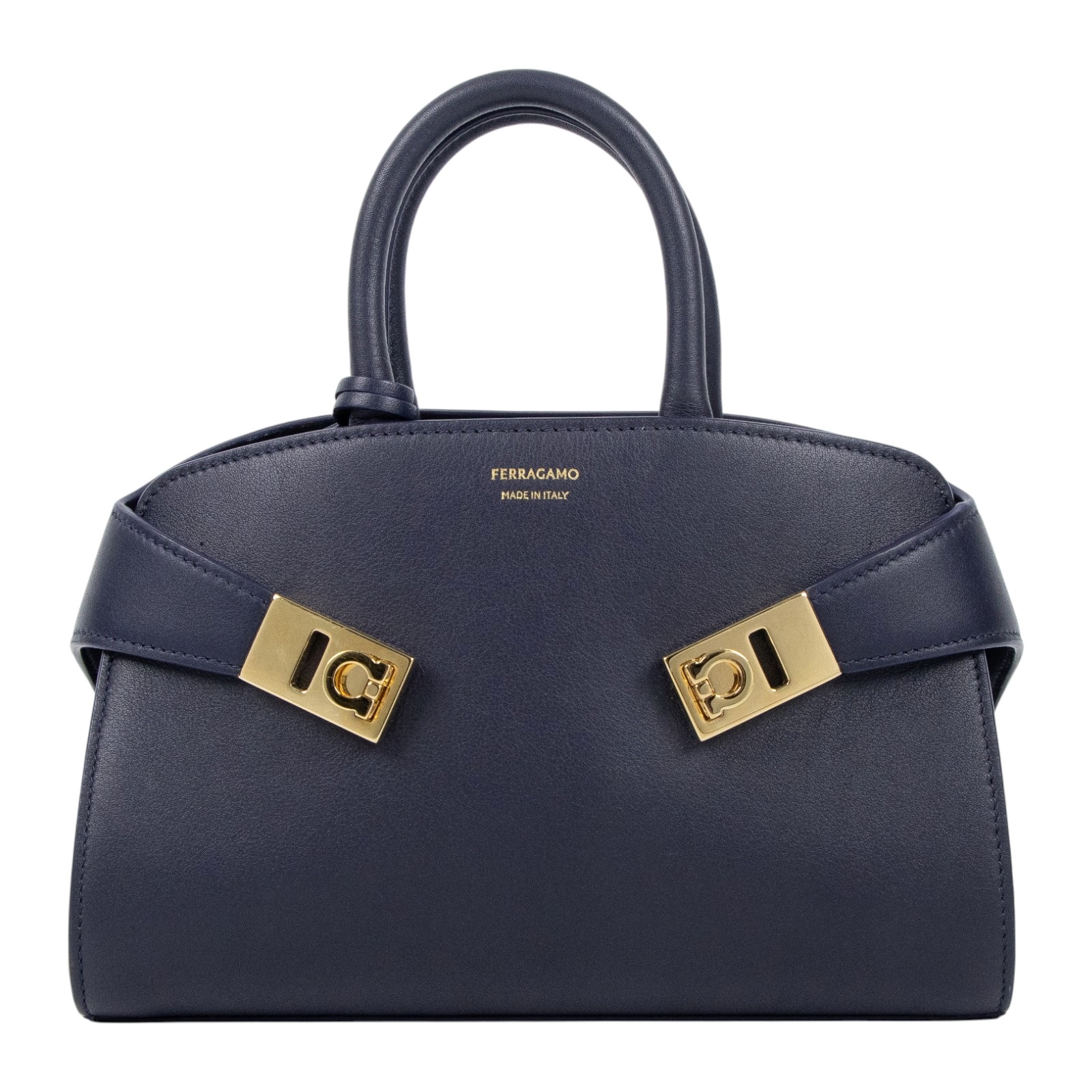 菲拉格慕 SALVATORE FERRAGAMO Hug Mini 肩背包  深藍HUG BAG 背帶