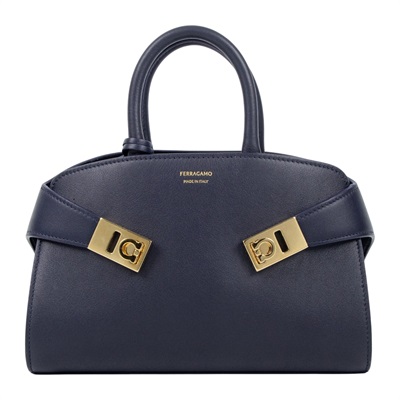 菲拉格慕 SALVATORE FERRAGAMO Hug Mini 肩背包  深藍HUG BAG 背帶