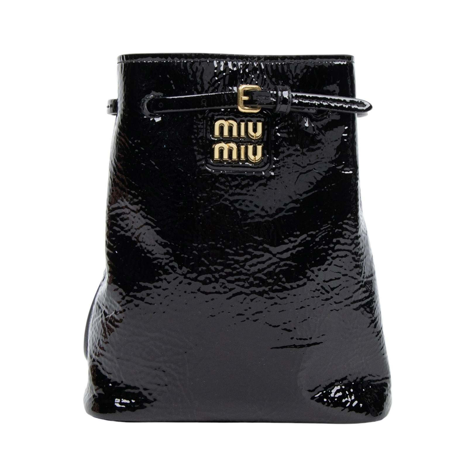 繆繆 MIU MIU 納帕皮革 迷你袋 漆皮 5NF460_ADNT 黑亮面水桶包 防塵袋