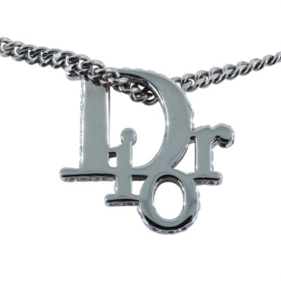 迪奧 CHRISTIAN DIOR CD 項鍊 NI284HOMMT 銀色字母項鍊 原廠盒子