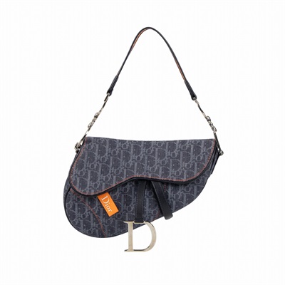 迪奧 CHRISTIAN DIOR Saddle 郵差包  丹寧CD紋　flight　SADDLE　脫線 防塵袋