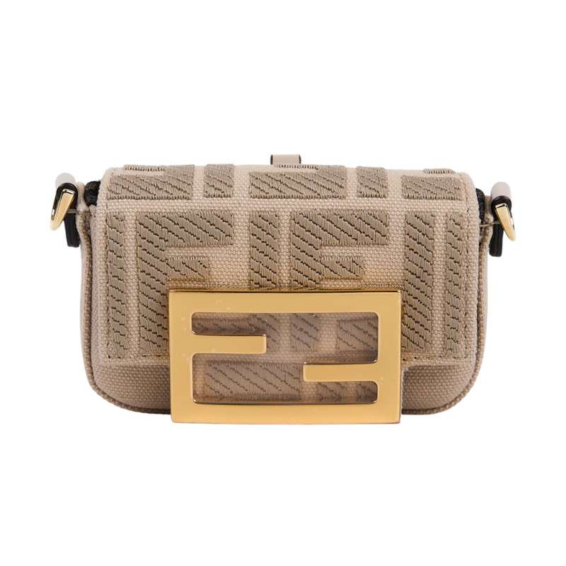 芬迪 FENDI FF Logo Nano Baguette 包款吊飾 7AS045A9P6 奶茶帆布NANO BAGUETTE 無附屬品