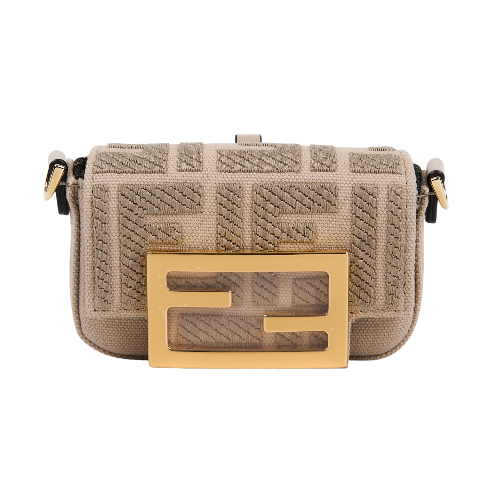 芬迪 FENDI FF Logo Nano Baguette 包款吊飾 7AS045A9P6 奶茶帆布NANO BAGUETTE 無附屬品