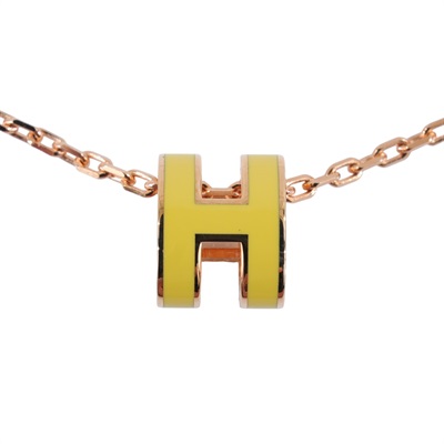 愛馬仕 Hermes Mini Pop H 墜飾 那不勒斯黃色 H147992FOB1 /  防塵袋/台灣購買證明影本/原廠盒子