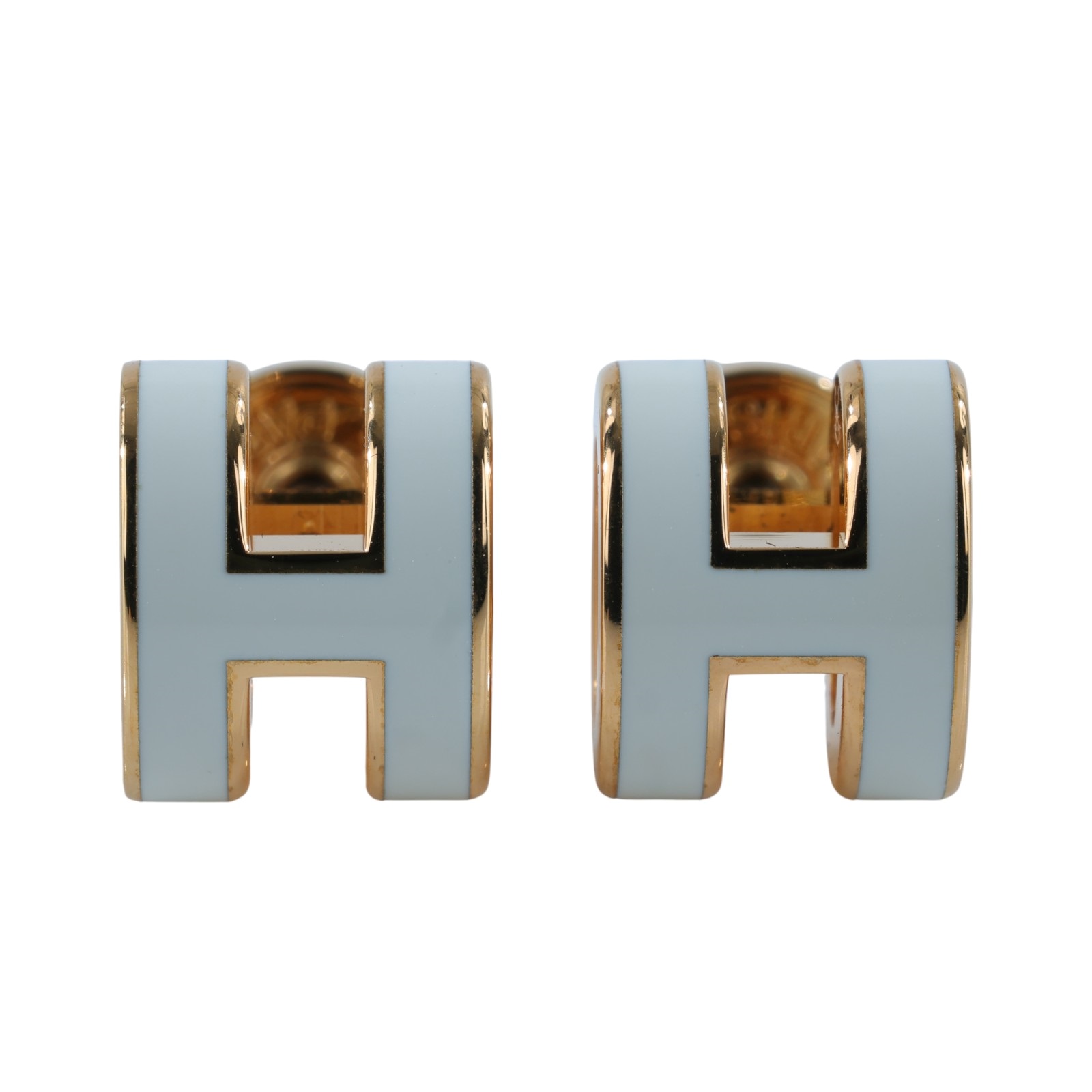 愛馬仕 Hermes Mini Pop H 耳釘 白色 H608002Fv49 ST0251 白拚金POP H耳環 原廠盒子