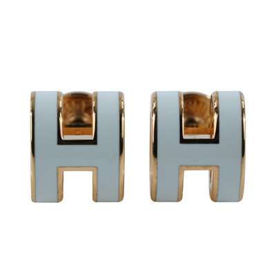 愛馬仕 Hermes Mini Pop H 耳釘 白色 H608002Fv49 ST0251 白拚金POP H耳環 原廠盒子