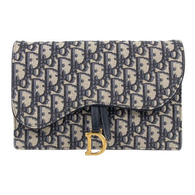 迪奧 CHRISTIAN DIOR Saddle 鍊條 WOC 手提包 S5620CTZQ  原廠盒子/防塵袋/購買證明/鍊帶