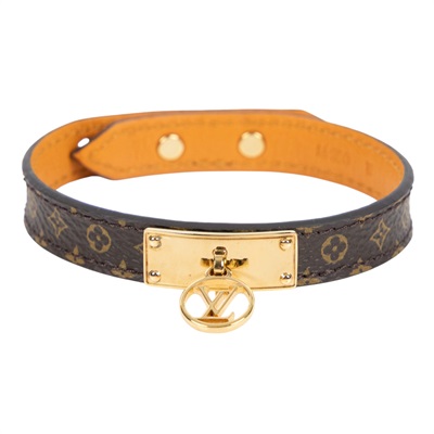 路易威登 LOUIS VUITTON Lo go Mania 手鐲 M4150E MANIA經典花紋LOGO手環 原廠盒子/防塵袋