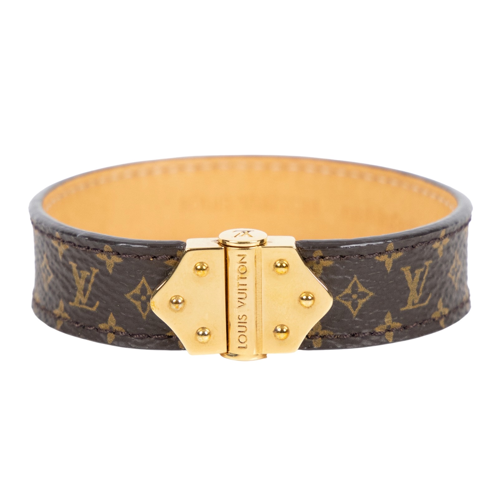 路易威登 LOUIS VUITTON Spirit Monogram 手環 M6689E 原花Spirit MONOGRAM手環 原廠盒子/防塵袋