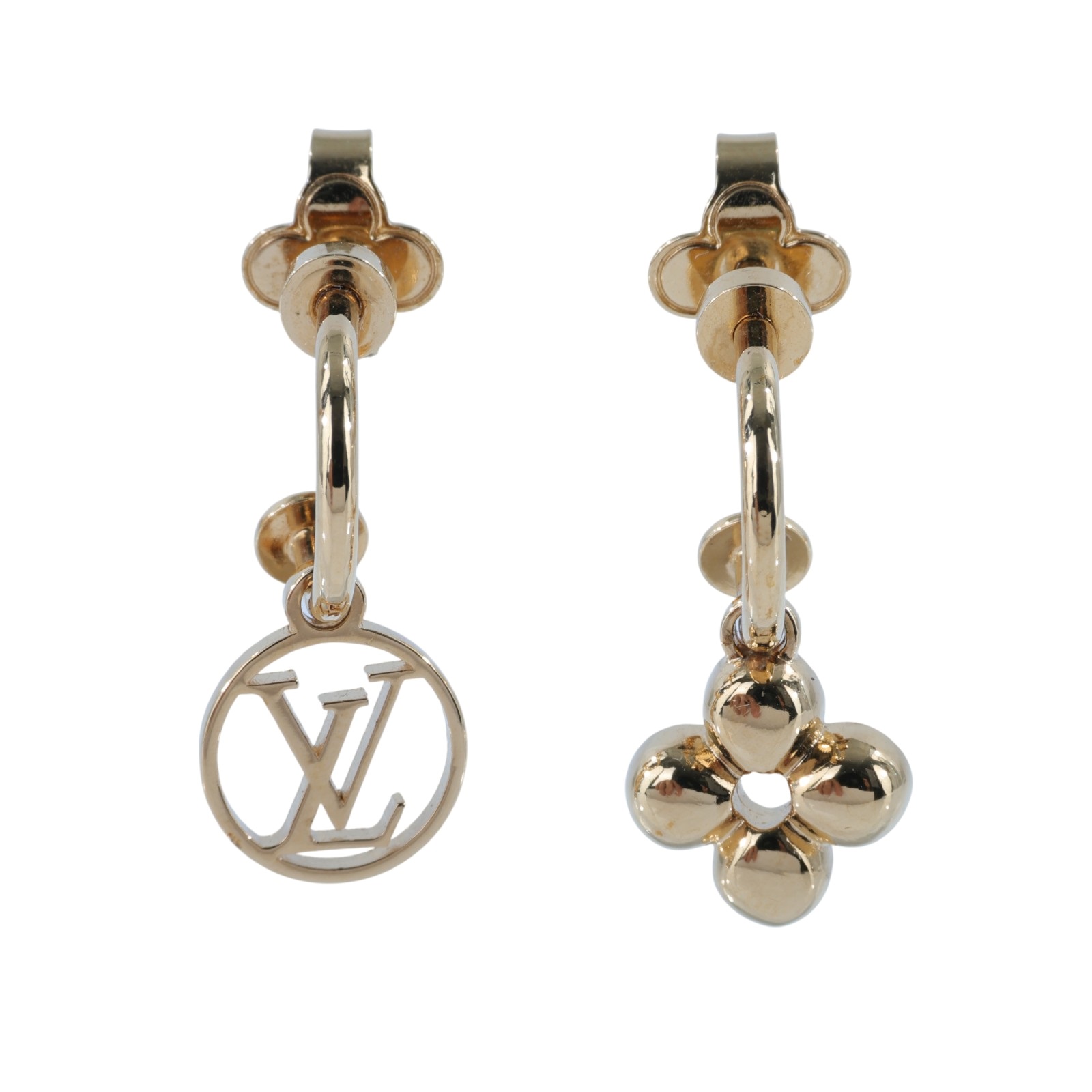 路易威登 LOUIS VUITTON LV Circle 耳釘 M64859 金色Blooming 金色耳環 原廠盒子/防塵袋