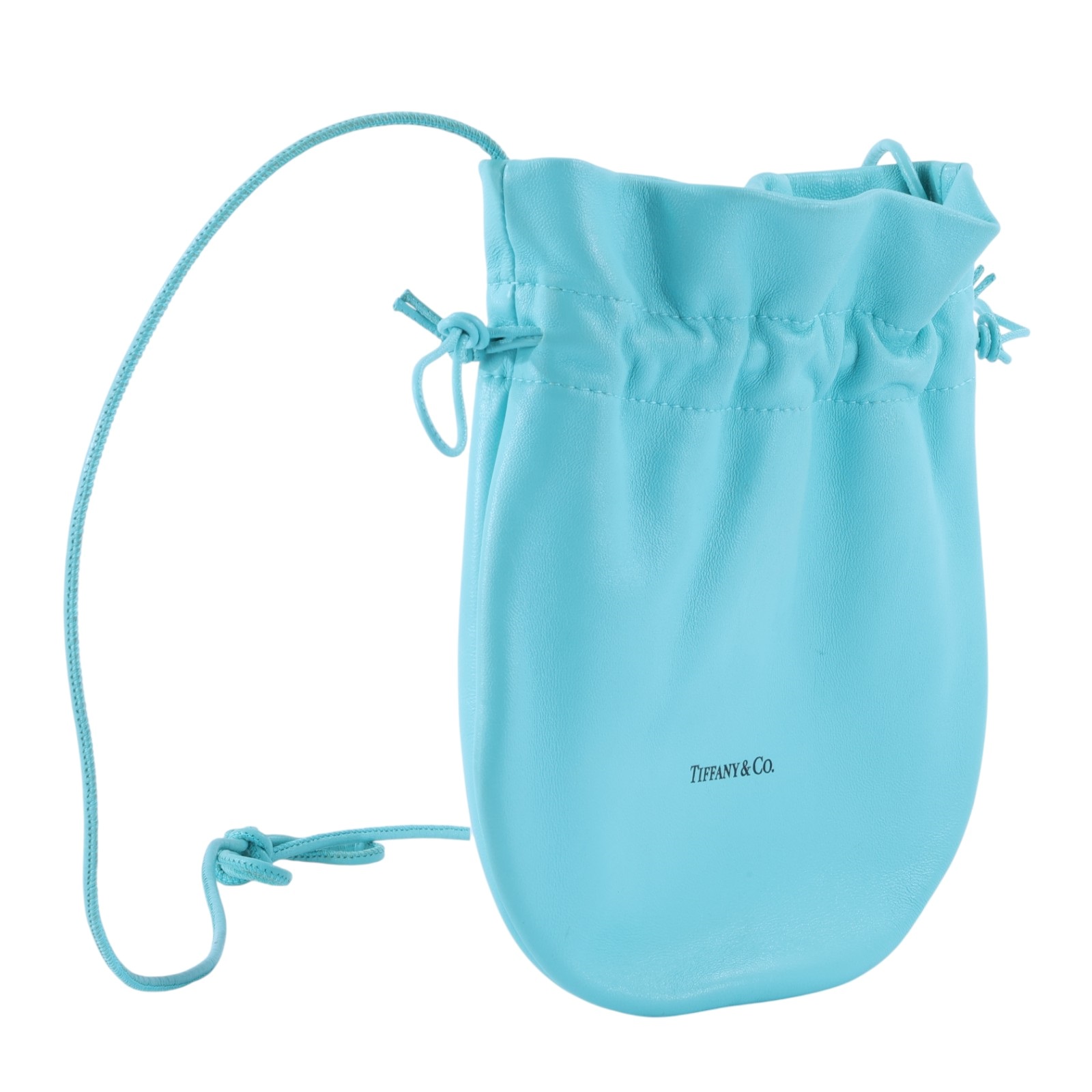 蒂芙尼 TIFFANY＆CO. 中型 拉繩斜背袋  TIFFANY藍束口肩背包 防塵袋