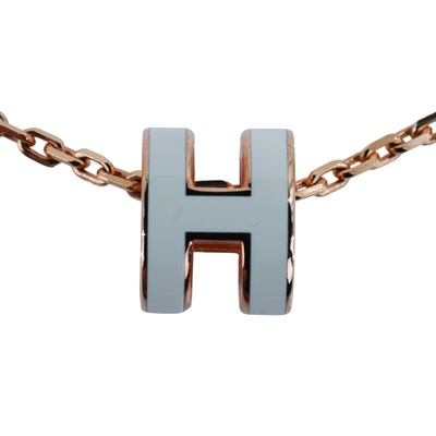 愛馬仕 Hermes Mini Pop H 墜飾 白色 H147992FO49 /ST1214 白/玫金POP項鍊 MINI 原廠盒子/購買證明/防塵袋