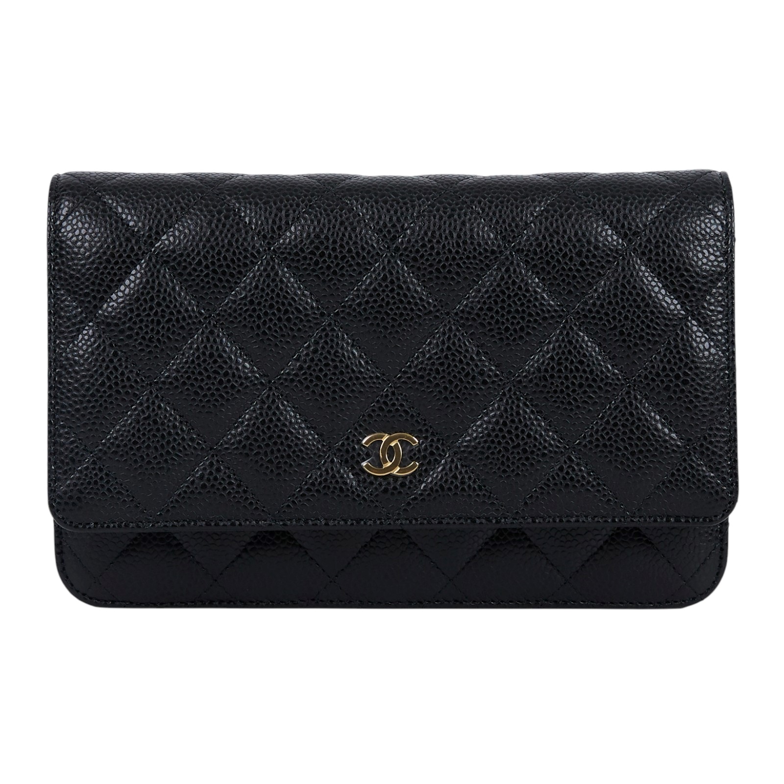 香奈兒 CHANEL CC LOGO 菱格紋 三用 woc 鏈帶包 A33814 晶片款 黑金荔枝COCO WOC 防塵袋/原廠盒子