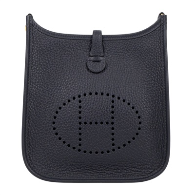 愛馬仕 Hermes Evelyne Bag Mini 伊芙琳包 Evelyne 16 黑色 金色五金 H069426CC89 H069426CC  防塵袋/原廠盒子