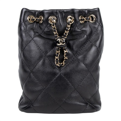 香奈兒 CHANEL 束口 後背包 AS4810 B16379 晶片款 黑羊束口後背包 原廠盒子/購買證明/防塵袋