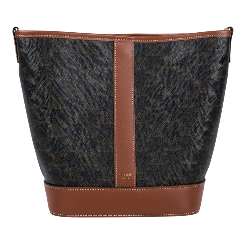 思琳 CELINE Triomphe帆布 小型 Bucket 肩背 水桶包 191442CAS  原廠盒子/購買證明/防塵袋