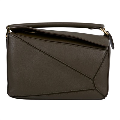 羅意威 LOEWE Small Puzzle bag 肩背 斜背包 322.30.S21 深綠PUZZLE SMALL 原廠盒子/防塵袋