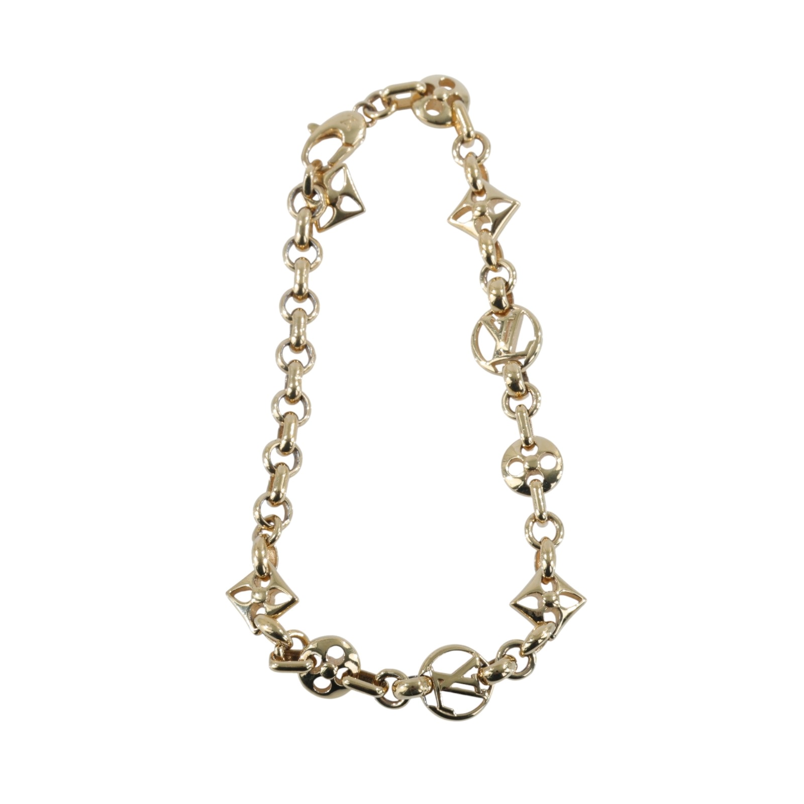 路易威登 LOUIS VUITTON CRAZY IN LOCK 手鍊 M00376 金色原花手鍊 防塵袋