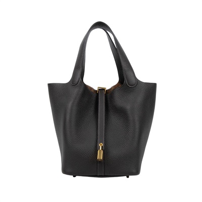 愛馬仕 Hermes Picotin Lock 22 菜籃子包 金色五金 烏木色 H060991CC46 /U刻  防塵袋/鎖組/國外購買證明