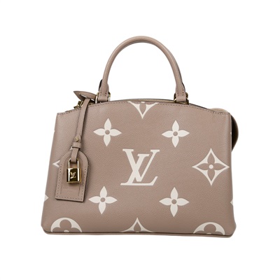 路易威登 LOUIS VUITTON Petit Palais 斑鳩灰奶油 壓花粒面牛皮 手提包 單肩包 M58914 晶片款  防塵袋/購買證明/鎖組