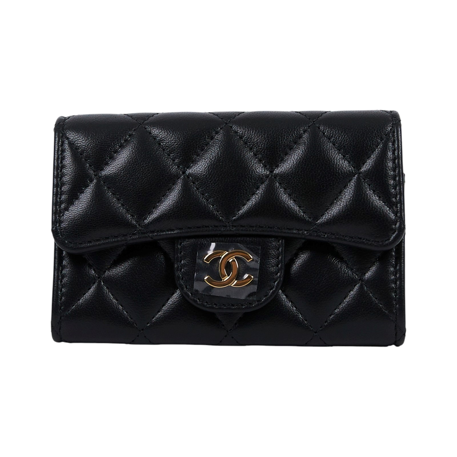 香奈兒 CHANEL 經典口蓋卡片夾 AP0214 29開 黑羊單層卡包 原廠盒子/防塵袋/保證卡