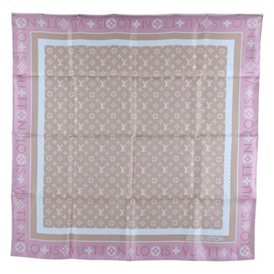 路易威登 LOUIS VUITTON monogram infinity square 絲巾 蠶絲 M79931 粉原花印花絲巾 90CM 原廠盒子