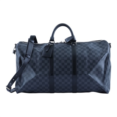 路易威登 LOUIS VUITTON Keepall Bandoulière 55 棋盤格 波士頓包 黑色  旅行袋 N41413  防塵袋/背帶/鎖組