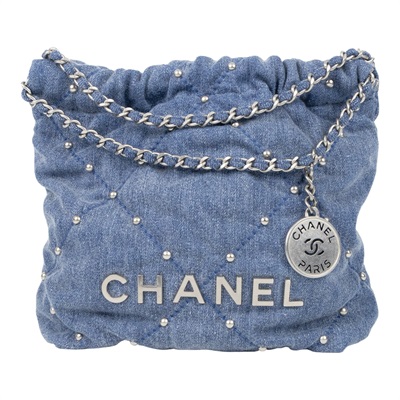 香奈兒 CHANEL 22 迷你 束口包 AS3980 B16649 丹寧22包 MINI 原廠盒子/防塵袋/購買證明