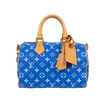 路易威登 LOUIS VUITTON Speedy P9 Bandoulière 25 波士頓包 手提包 藍色 M24424 晶片款  防塵袋/鎖組/背帶