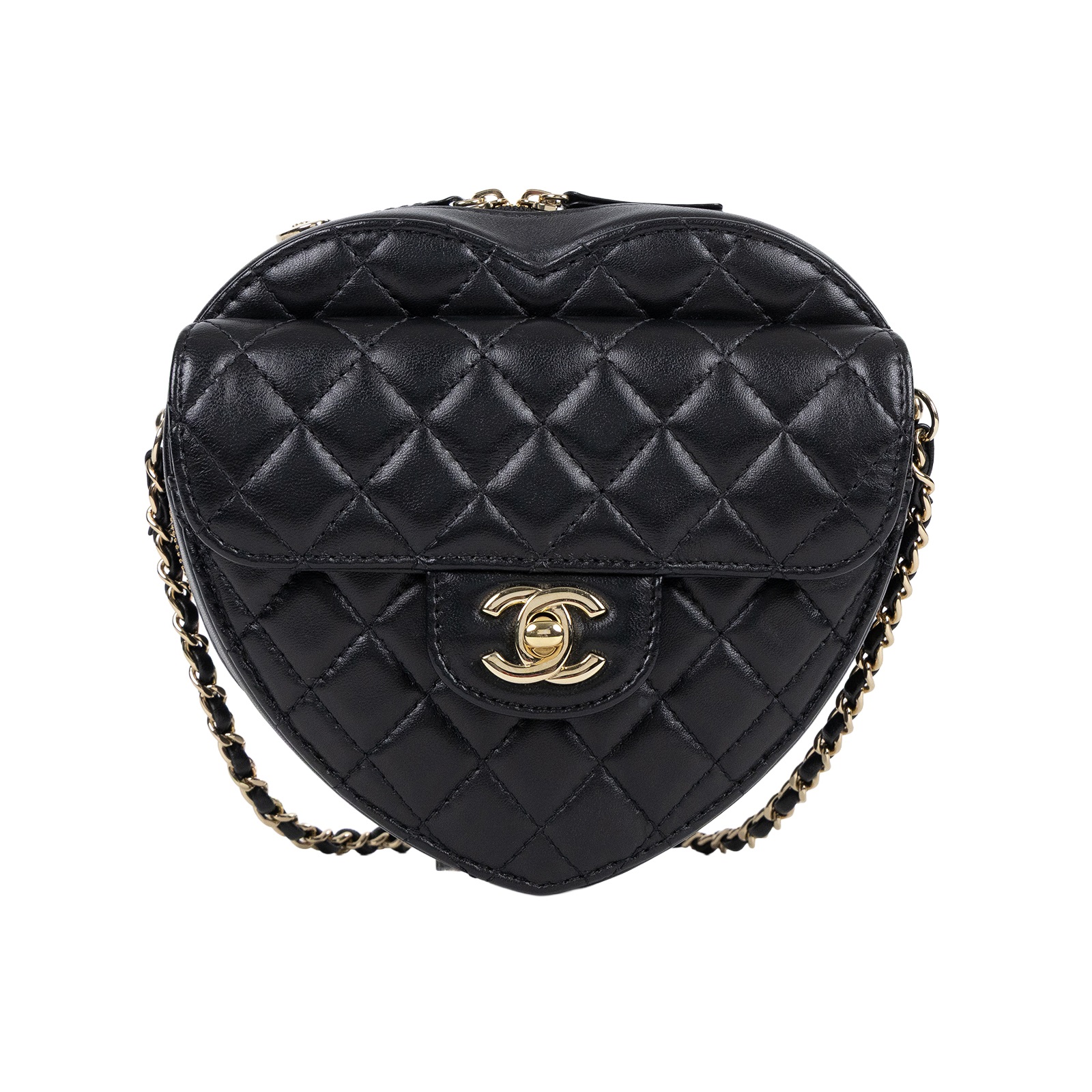 香奈兒 CHANEL CC In Love 斜背 愛心包 AS3191 晶片款 黑愛心鍊包 無附屬品