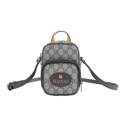 古馳 GUCCI Neo Vintage 迷你 GG 手提/斜背手機包 658556 棕G紋迷你肩背包 原廠盒子/防塵袋