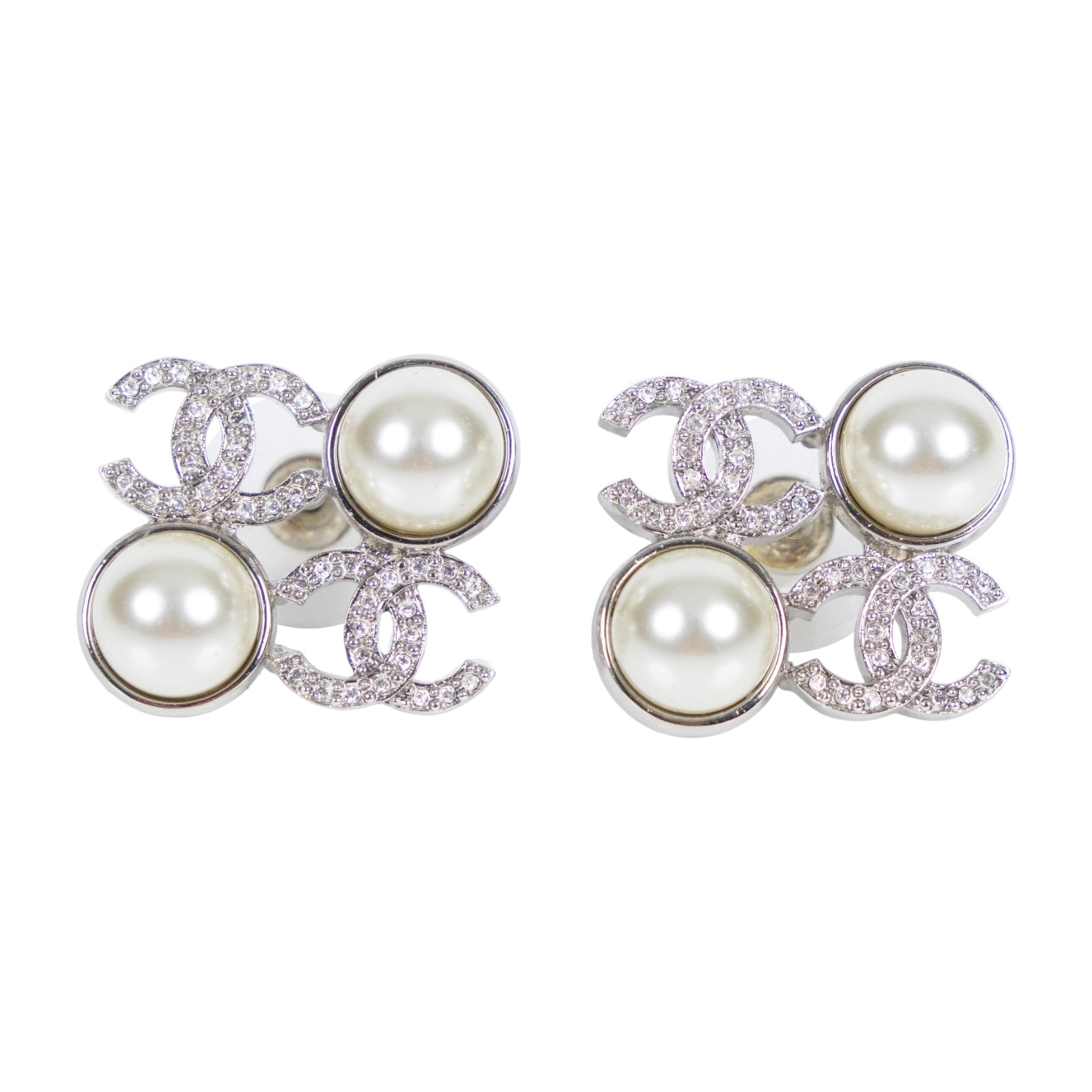 香奈兒 CHANEL CC LOGO 耳釘 耳環 I25S 珍珠雙C耳環 原廠盒子/內襯