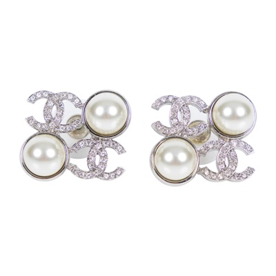 香奈兒 CHANEL CC LOGO 耳釘 耳環 I25S 珍珠雙C耳環 原廠盒子/內襯