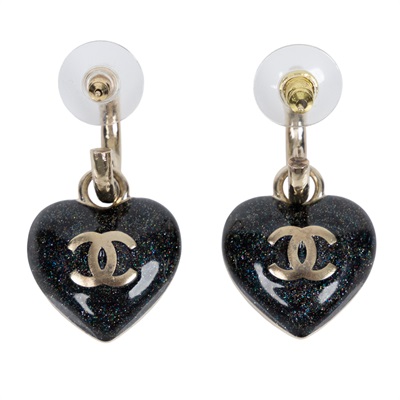 香奈兒 CHANEL CC LOGO 耳環 耳釘 C23P 雙面愛心耳環 無附屬品