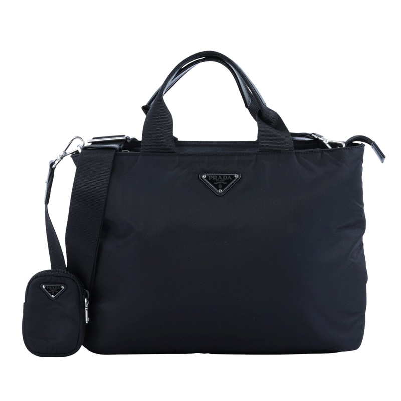 普拉達 PRADA Re-Nylon 托特包 1BG867_RV44 黑尼龍VERA NERO兩用包 防塵袋/購買證明/內袋