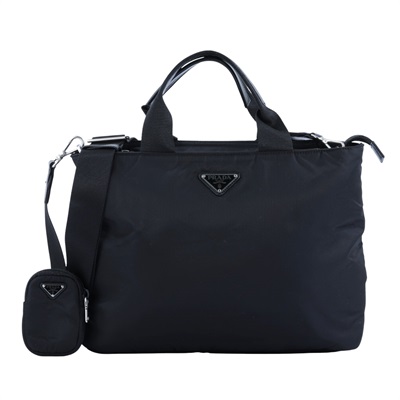 普拉達 PRADA Re-Nylon 托特包 1BG867_RV44 黑尼龍VERA NERO兩用包 防塵袋/購買證明/內袋