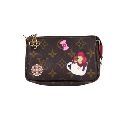 路易威登 LOUIS VUITTON Mini Pochette Accessoires Vivienne 聖誕節 麻將包 M12205 晶片款  防塵袋