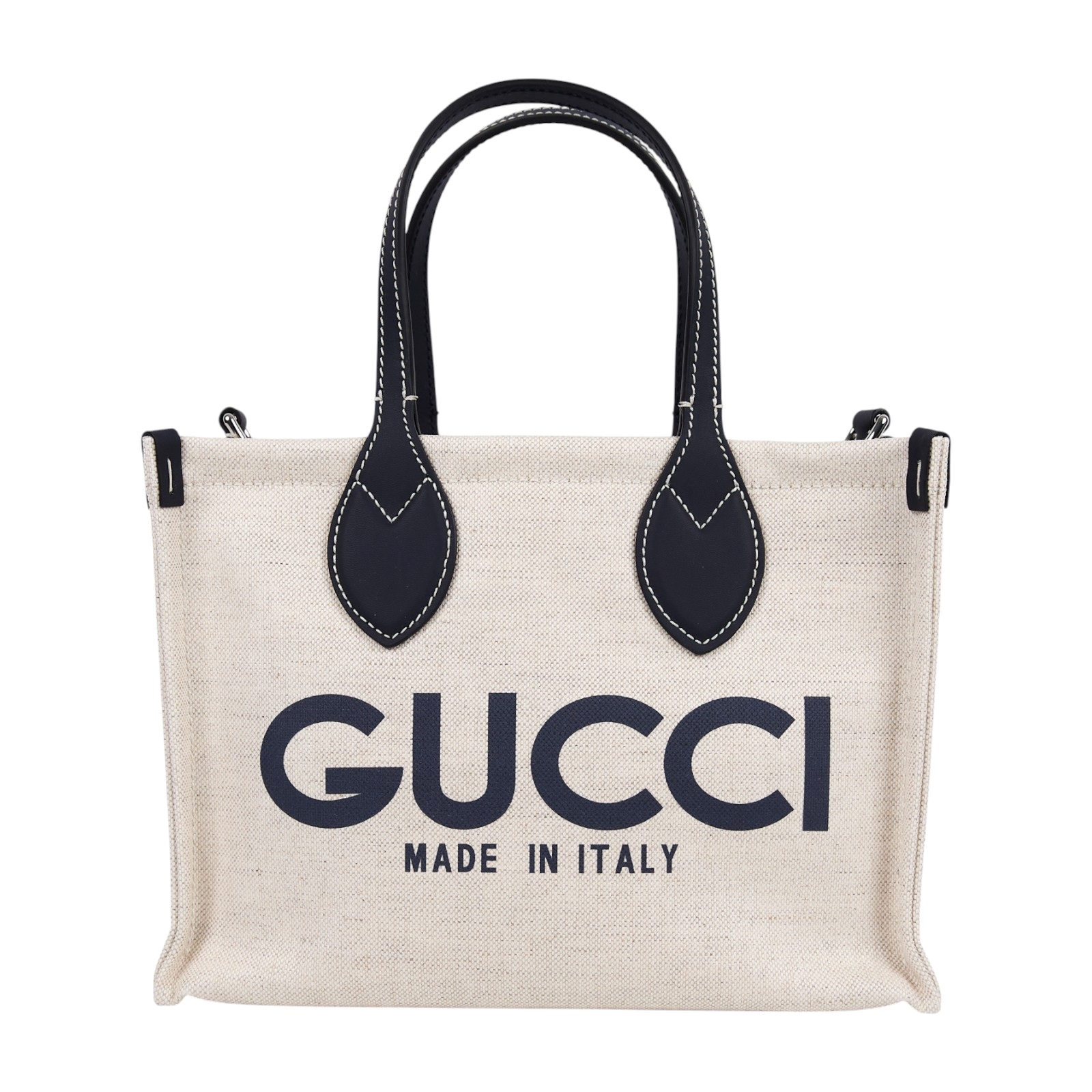 古馳 GUCCI 印花 迷你 手提 肩背 手挽袋 日本限定 772144 FACUW 黑LOGO印花帆布2WAY托特包 原廠盒子/防塵袋/背帶