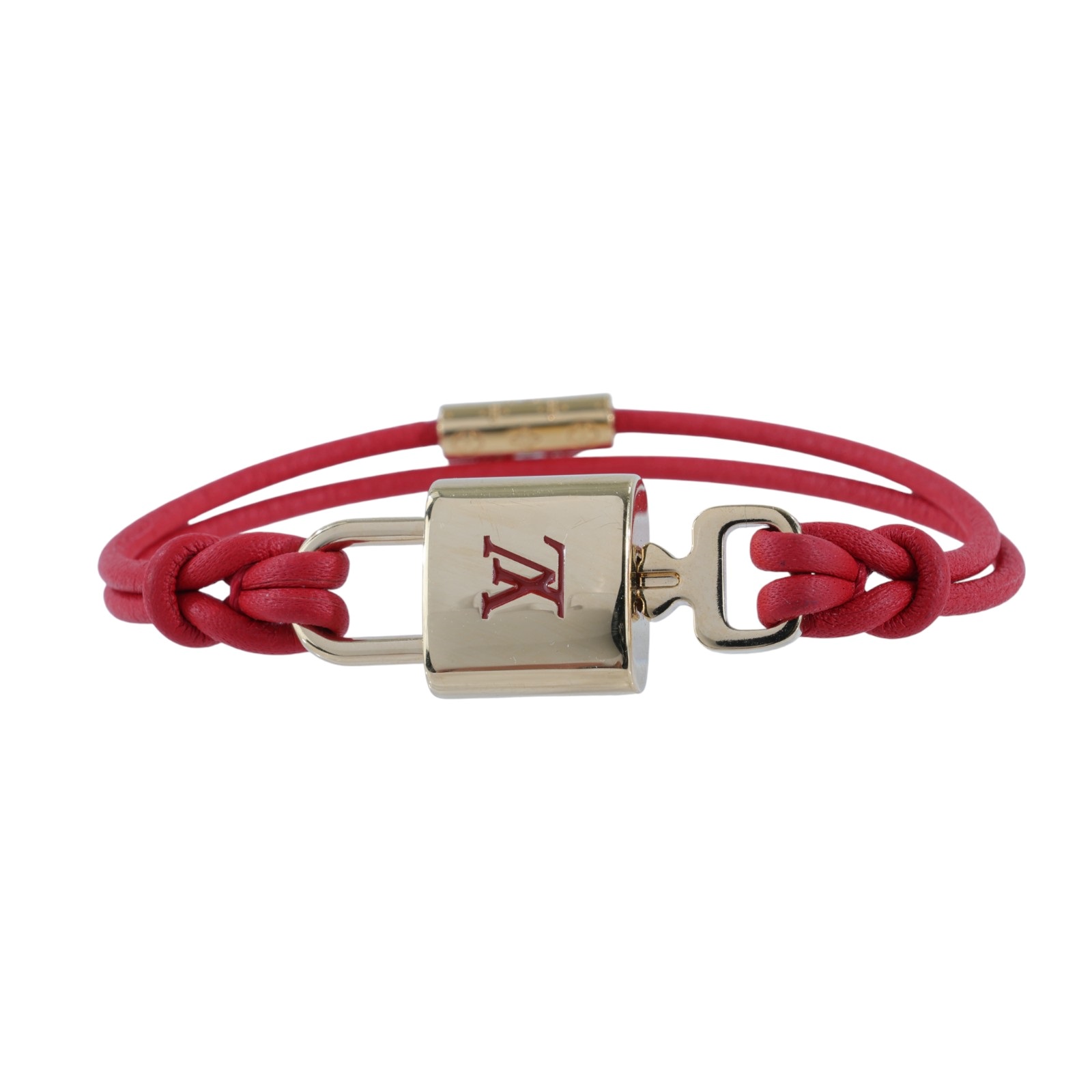 路易威登 LOUIS VUITTON LV Padlock 手鐲 紅色 M8139F 紅PADLOCK手環 原廠盒子/內襯