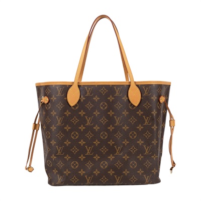 路易威登 LOUIS VUITTON Neverfull MM  經典帆布 肩背 購物袋 櫻桃紅內襯 M46987 晶片款  無附屬品