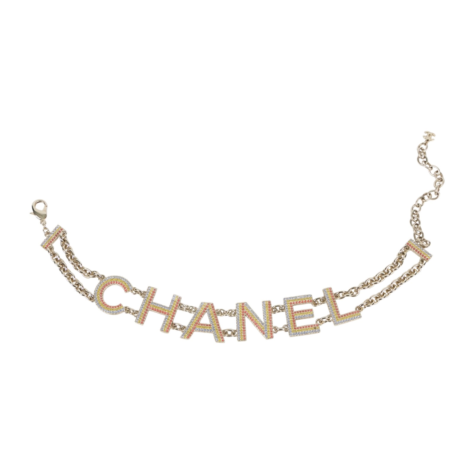 香奈兒 CHANEL CC LOGO 字母 項鍊 A23C CHANEL鎖骨鏈 原廠盒子/內襯