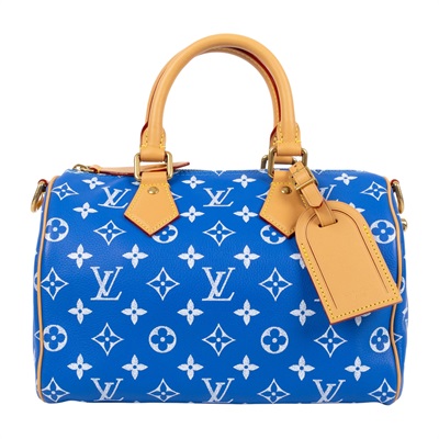 路易威登 LOUIS VUITTON Speedy P9 Bandoulière 25 波士頓包 手提包 藍色 M24424 晶片款  防塵袋/鎖組/購買證明影本