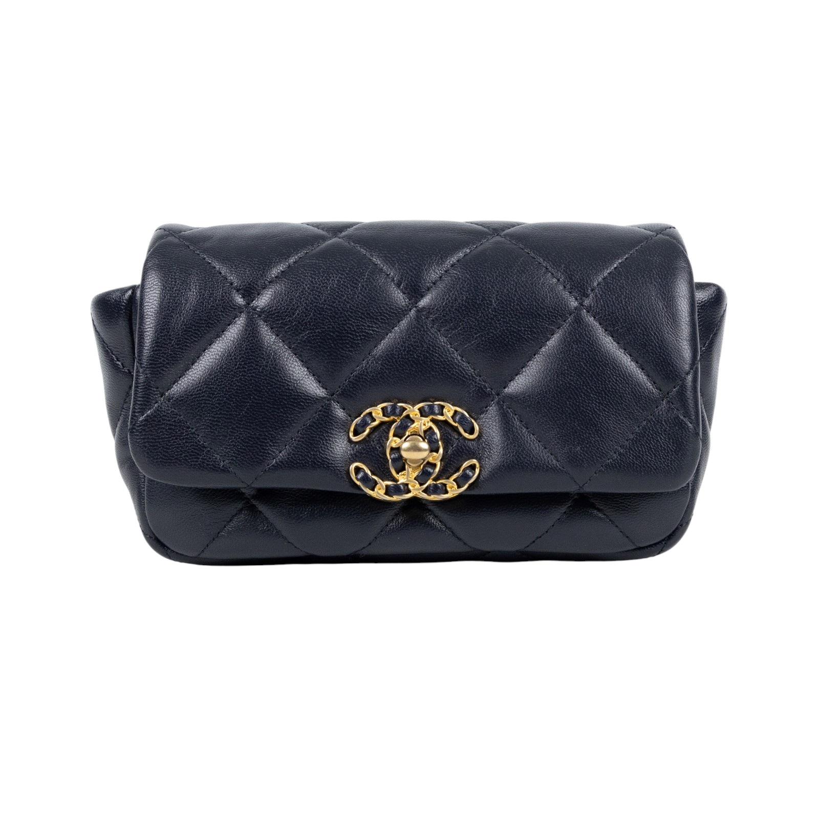 香奈兒 CHANEL CC LOGO 19 側背包 口蓋包 AS1163 30開 深藍19腰包 原廠盒子/防塵袋/保證卡