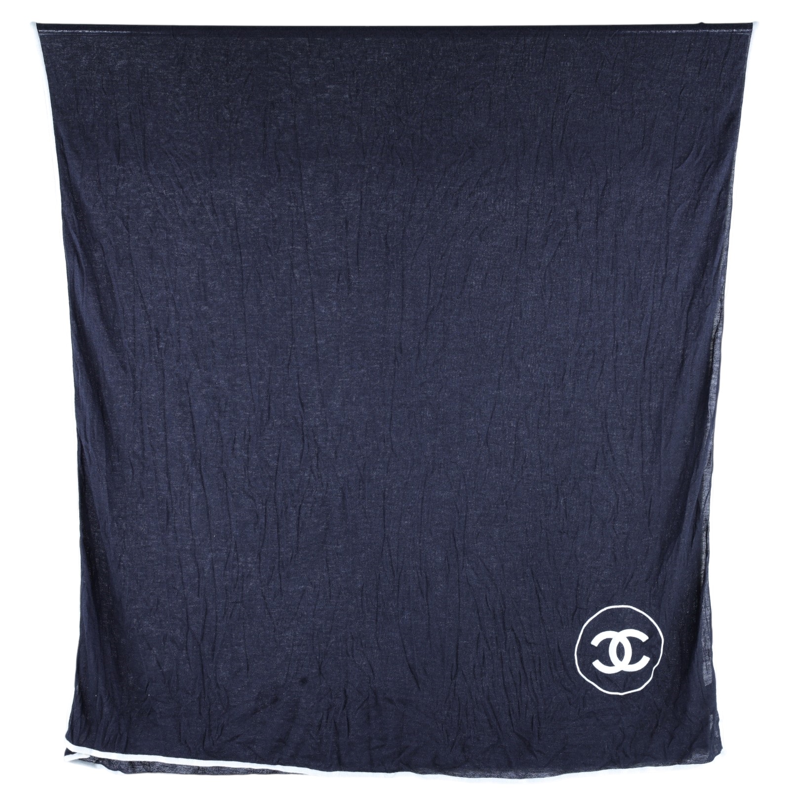 香奈兒 CHANEL CC LOGO 披肩 圍巾  黑雙C圍巾 無附屬品