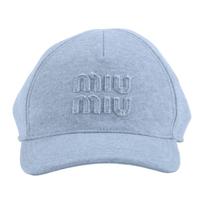 繆繆 MIU MIU Logo 棒球帽 5HC179_2C30_S 灰LOGO帽子 防塵袋